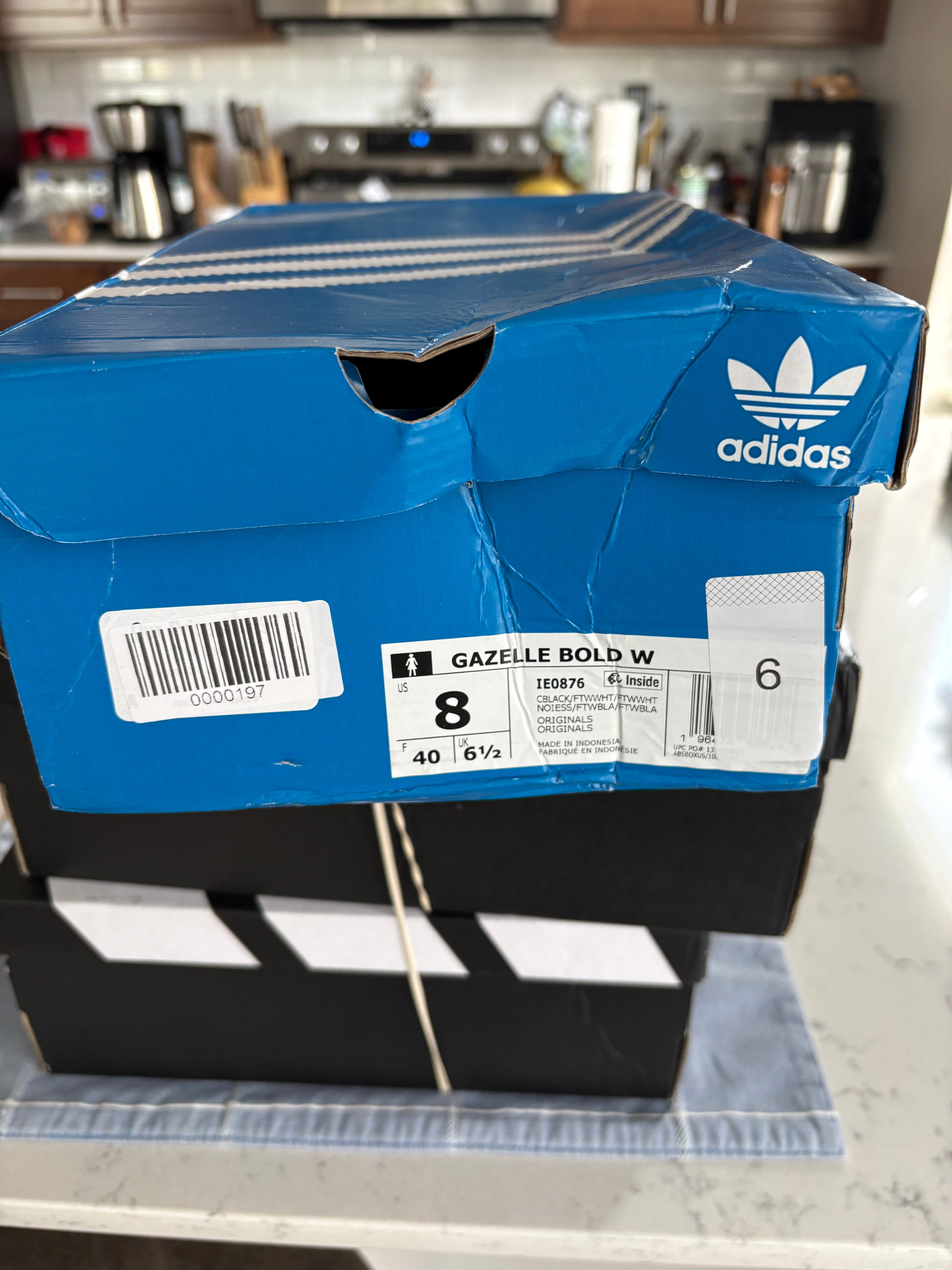 Adidas Gazelle Bold W "Black/White/Gum" — Women's Size 8