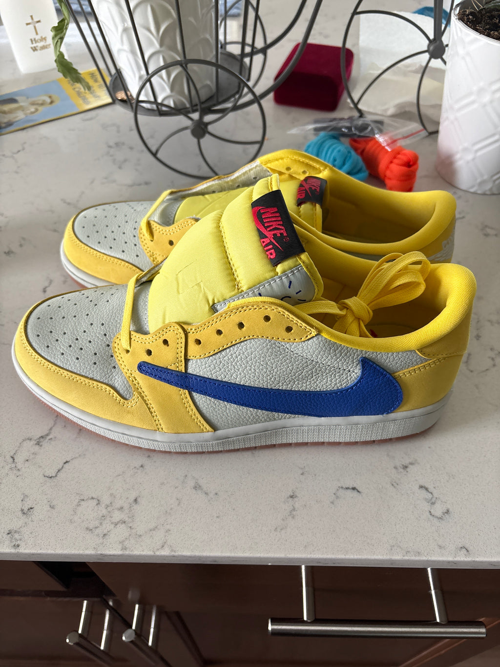 Travis Scott x Air Jordan 1 Low “Canary” — Men’s Size 5