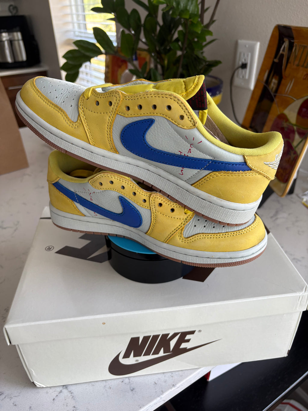 Travis Scott x Air Jordan 1 Low “Canary” — Men’s Size 5
