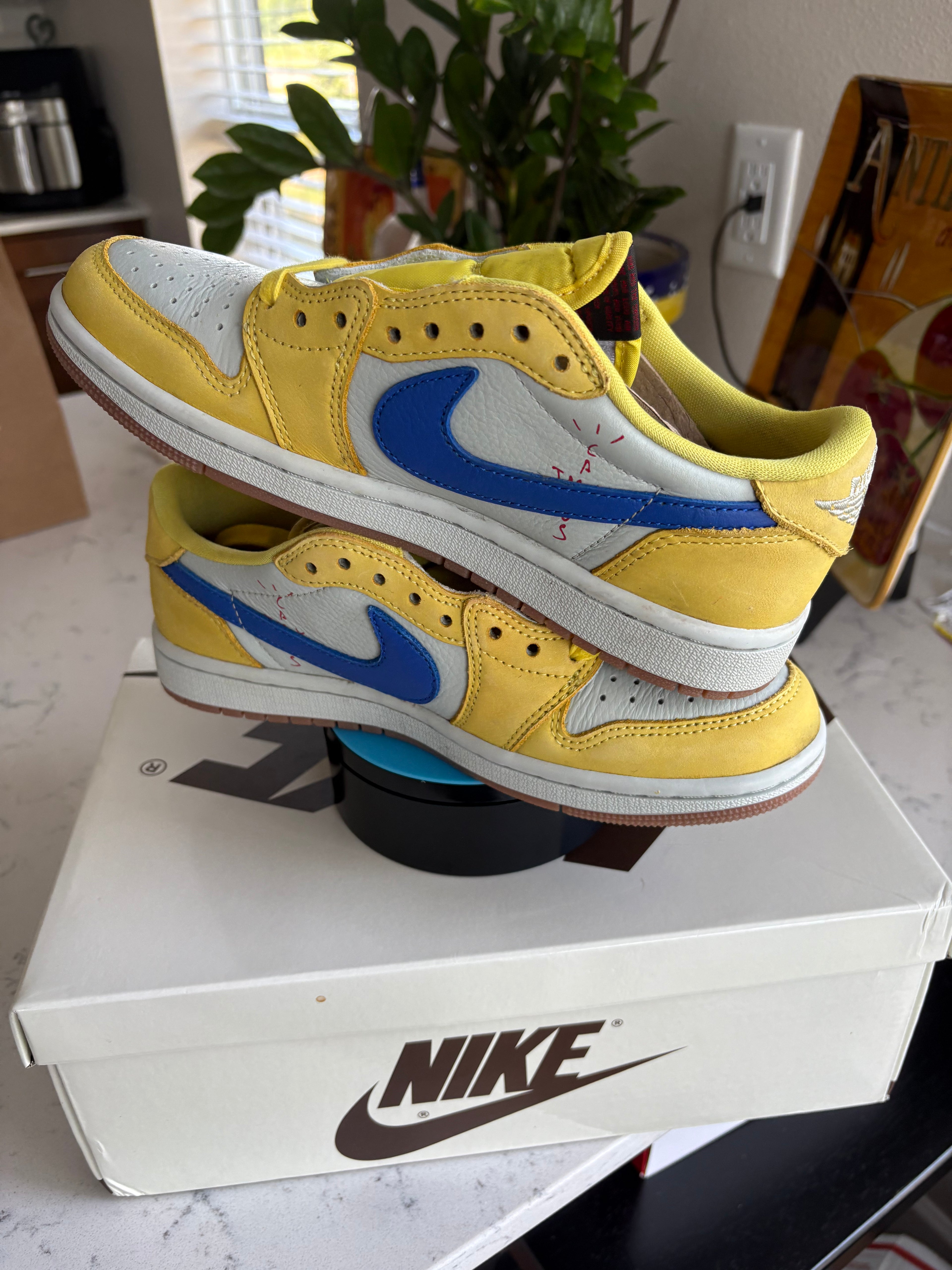 Travis Scott x Air Jordan 1 Low “Canary” — Men’s Size 5