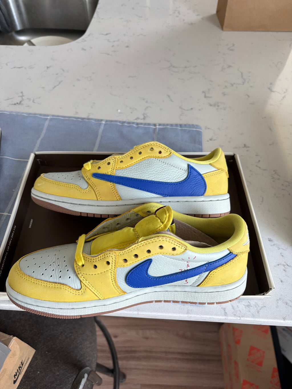Travis Scott x Air Jordan 1 Low “Canary” — Men’s Size 5
