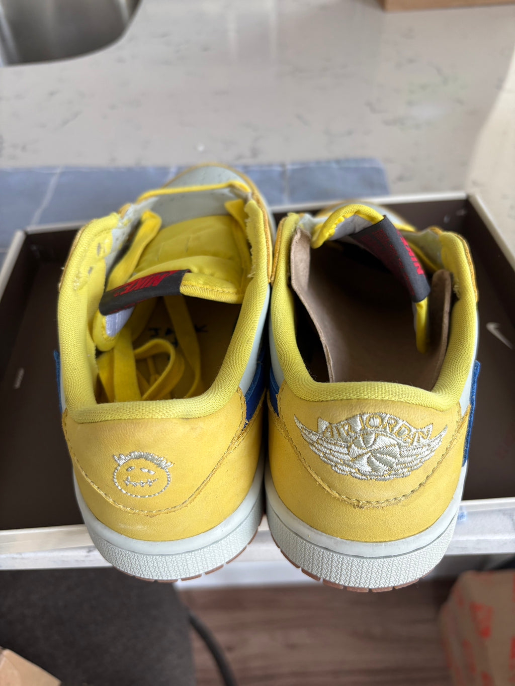 Travis Scott x Air Jordan 1 Low “Canary” — Men’s Size 5