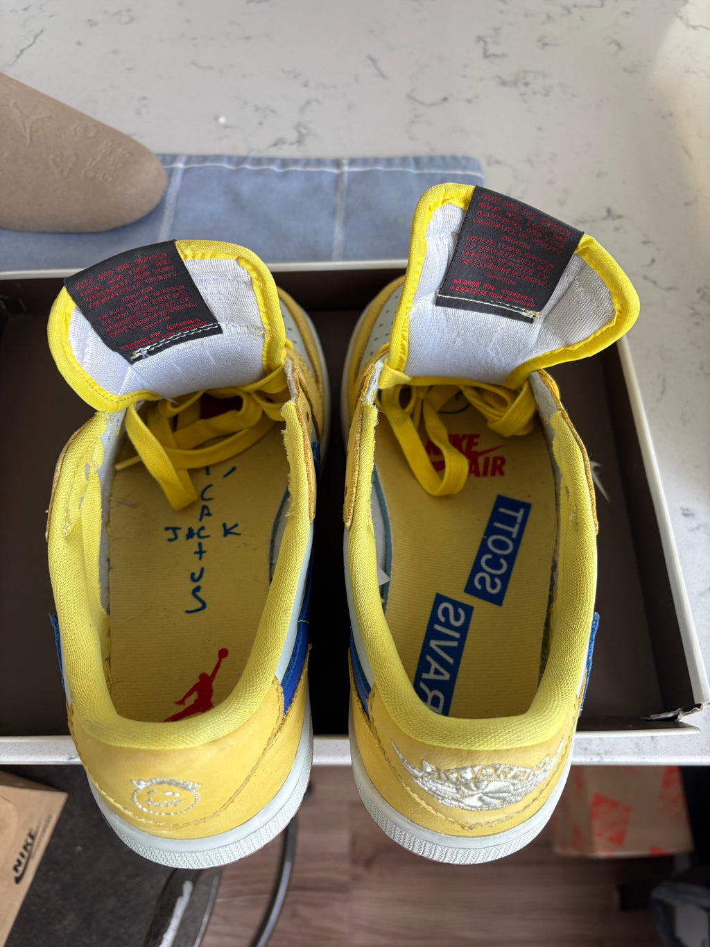 Travis Scott x Air Jordan 1 Low “Canary” — Men’s Size 5