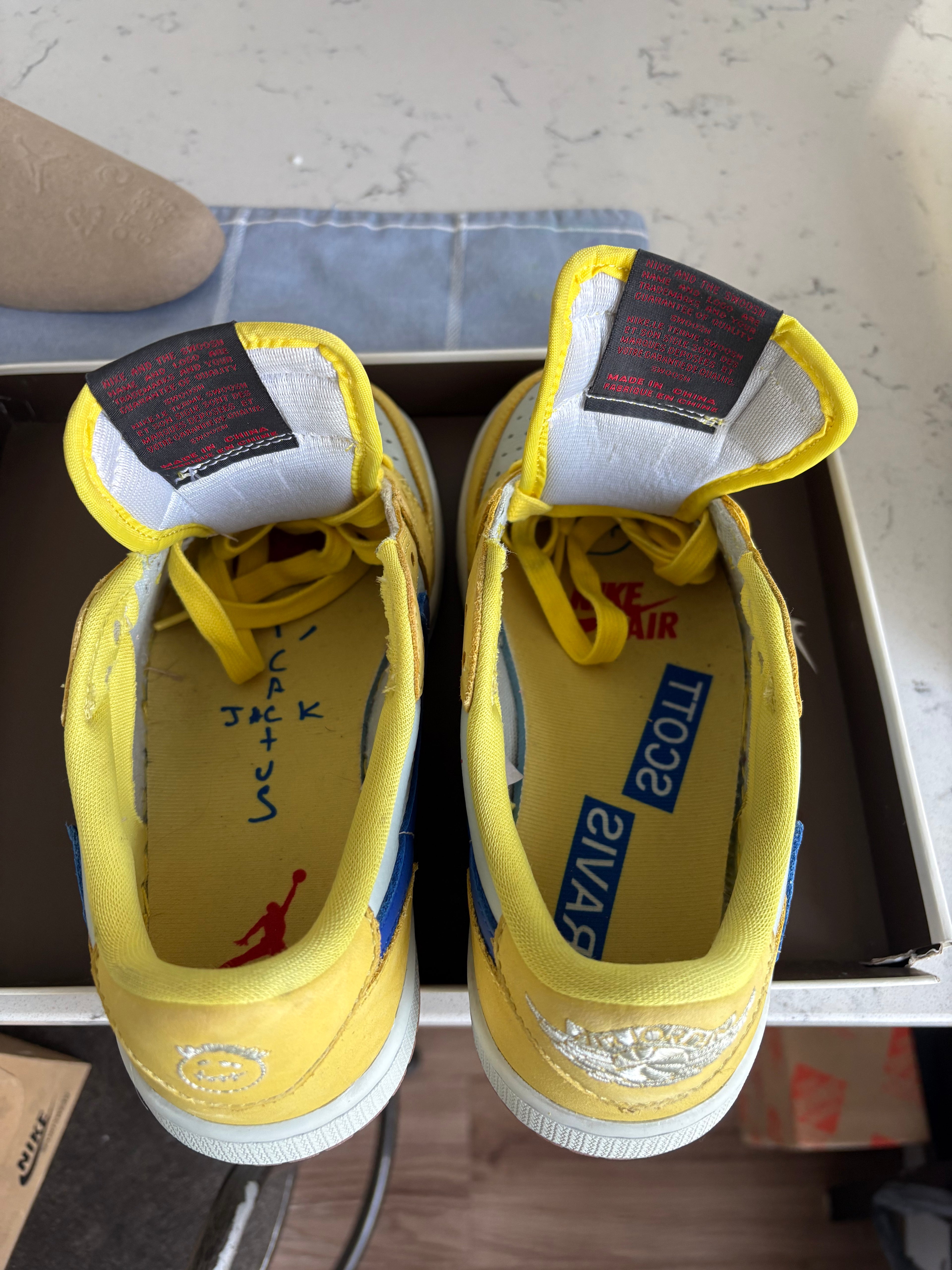 Travis Scott x Air Jordan 1 Low “Canary” — Men’s Size 5