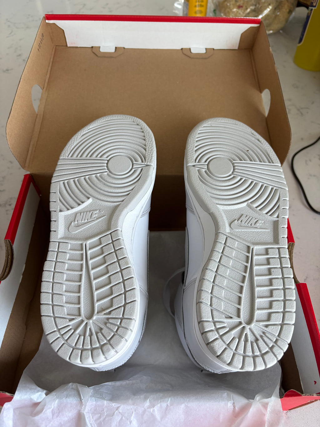 Nike Dunk High "White/Wolf Grey" — Grade School Size 4Y