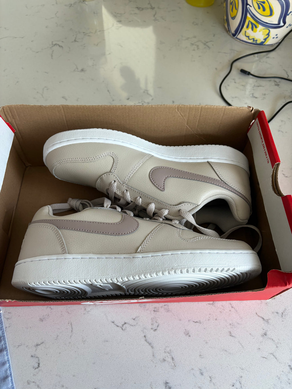 Nike Ebernon Low "Light Bone/Khaki" — Women's Size 8