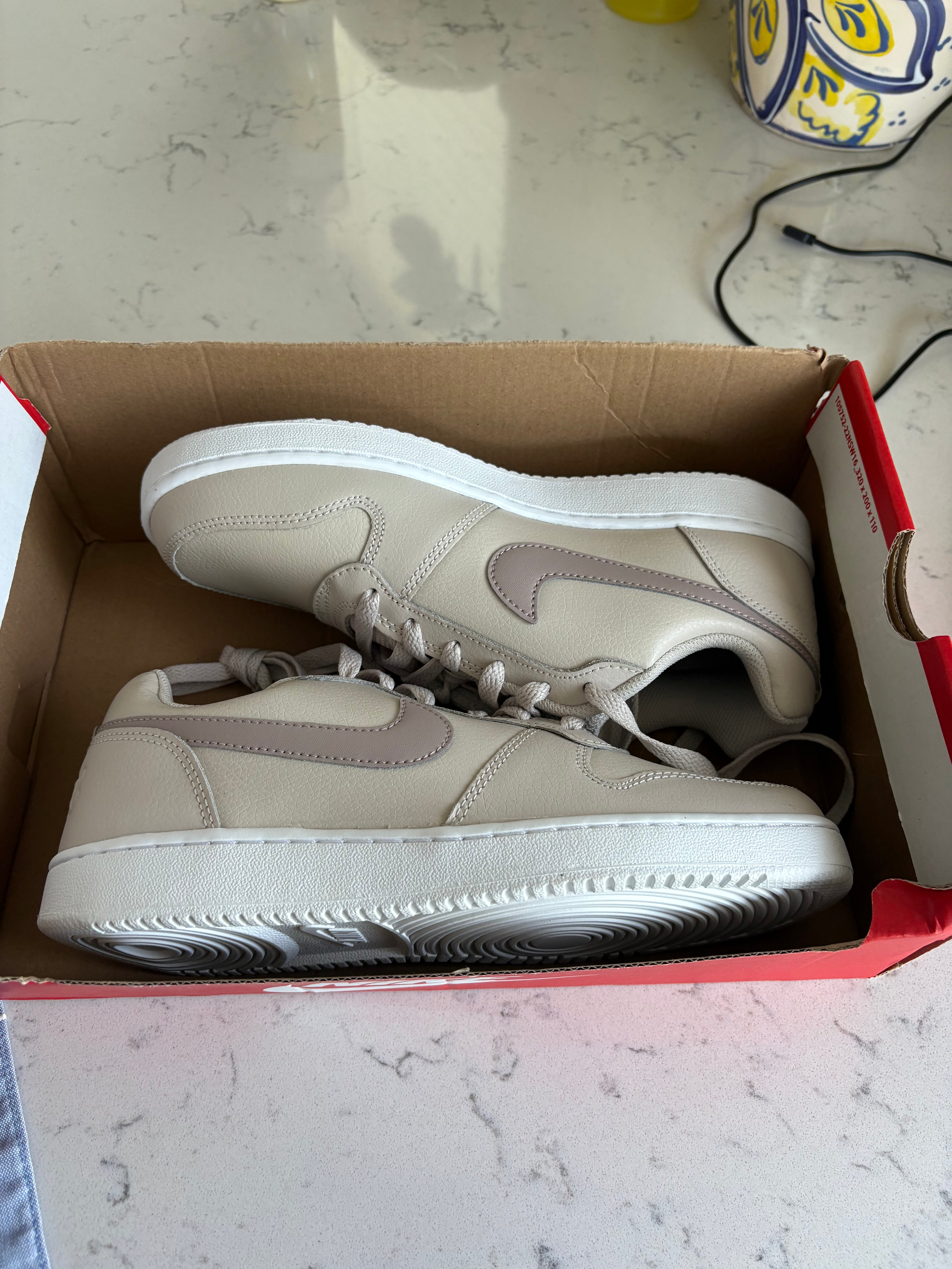 Nike Ebernon Low "Light Bone/Khaki" — Women's Size 8