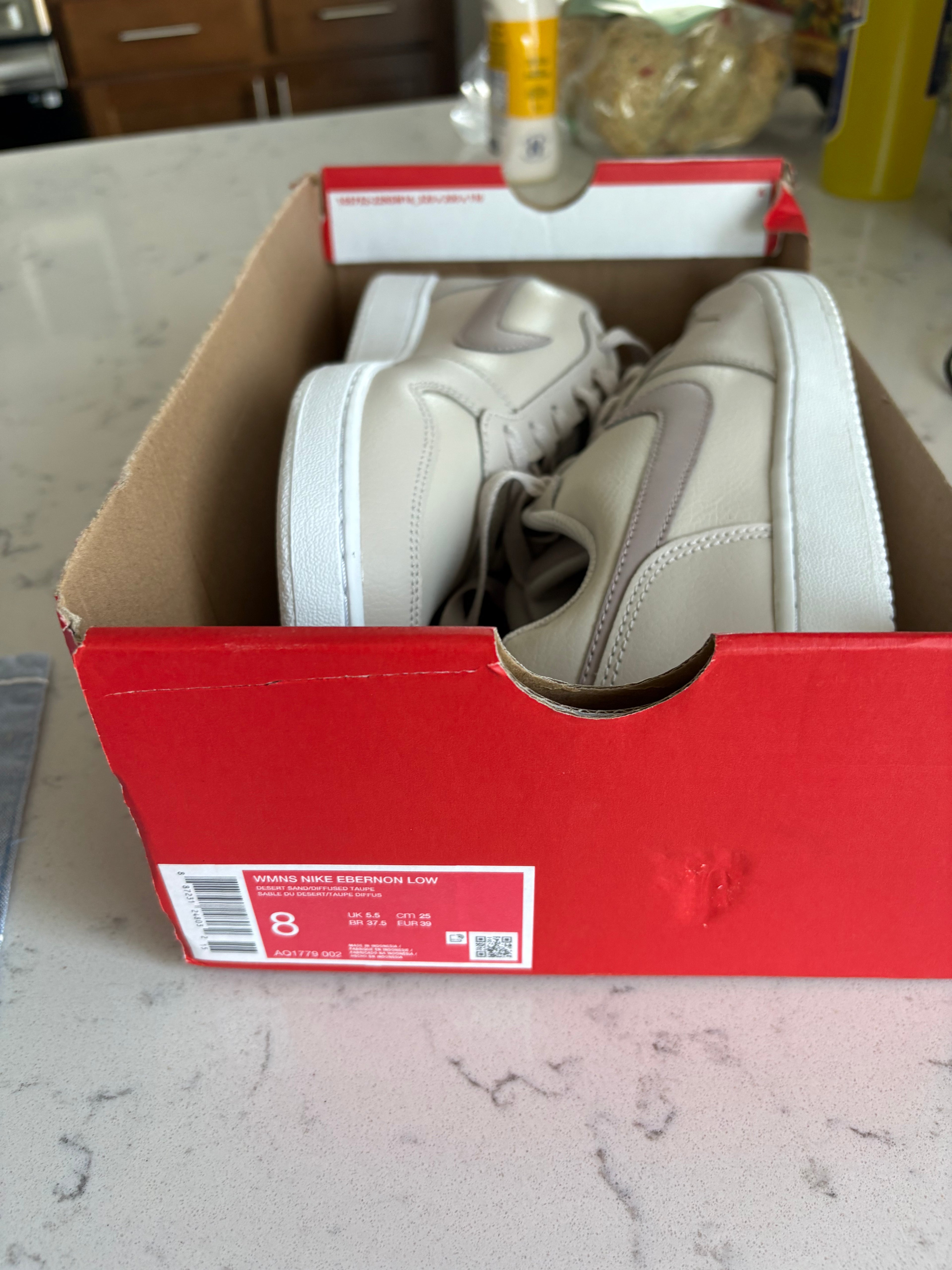Nike Ebernon Low "Light Bone/Khaki" — Women's Size 8