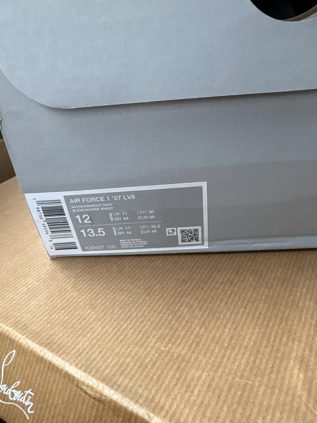 Nike Air Force 1 '07 LV8 "USA" White/Midnight Navy — Men's Size 12