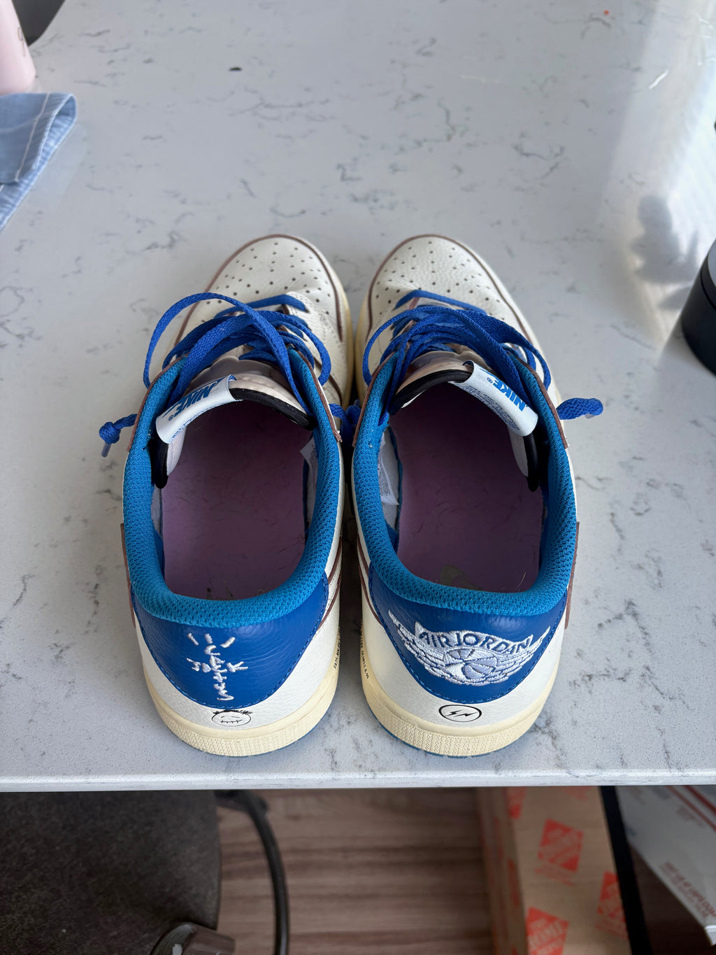 Travis Scott x Air Jordan 1 Low "University Blue" – Size 10 (Used, With Box)
