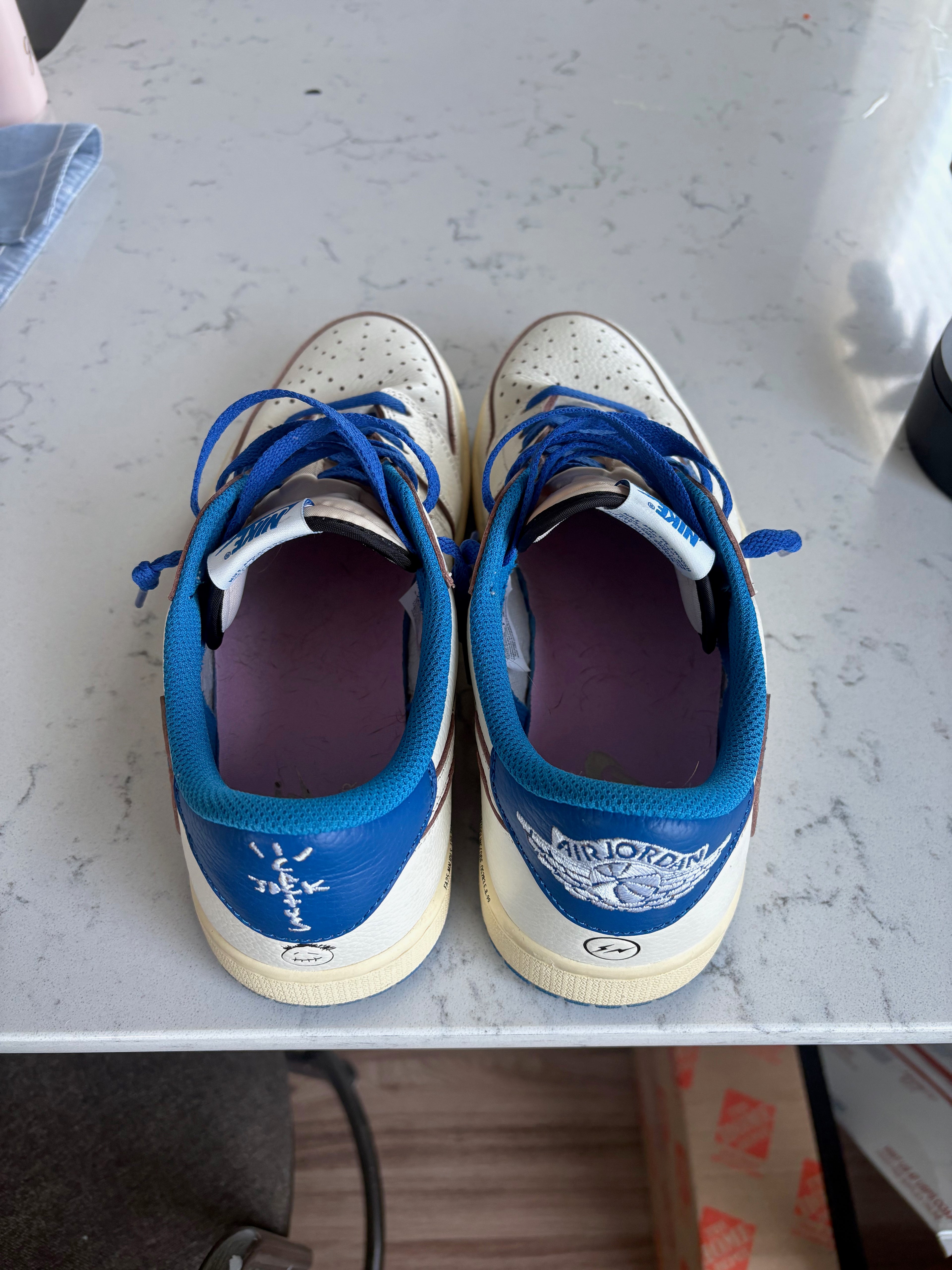 Travis Scott x Air Jordan 1 Low "University Blue" – Size 10 (Used, With Box)