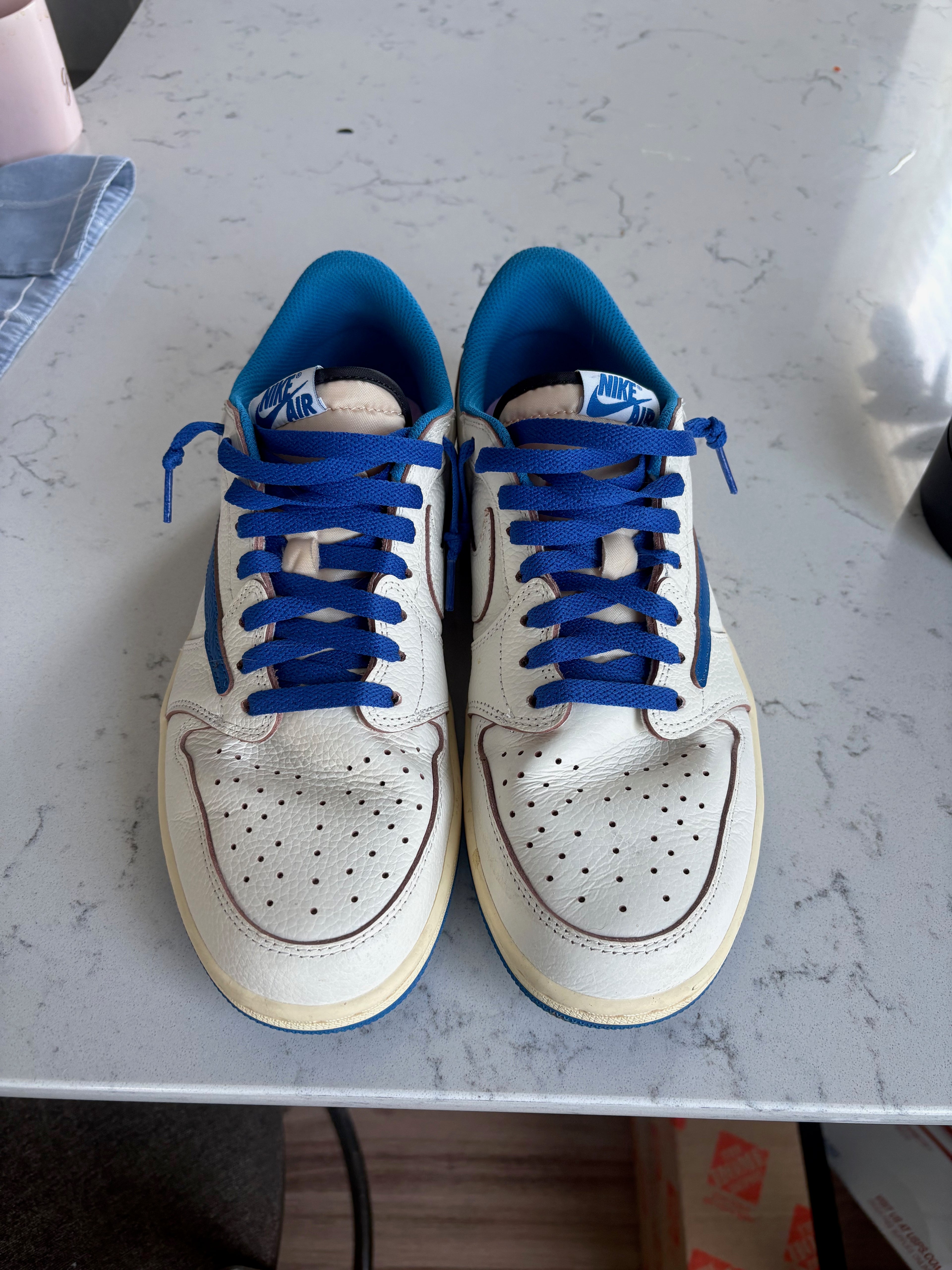 Travis Scott x Air Jordan 1 Low "University Blue" – Size 10 (Used, With Box)