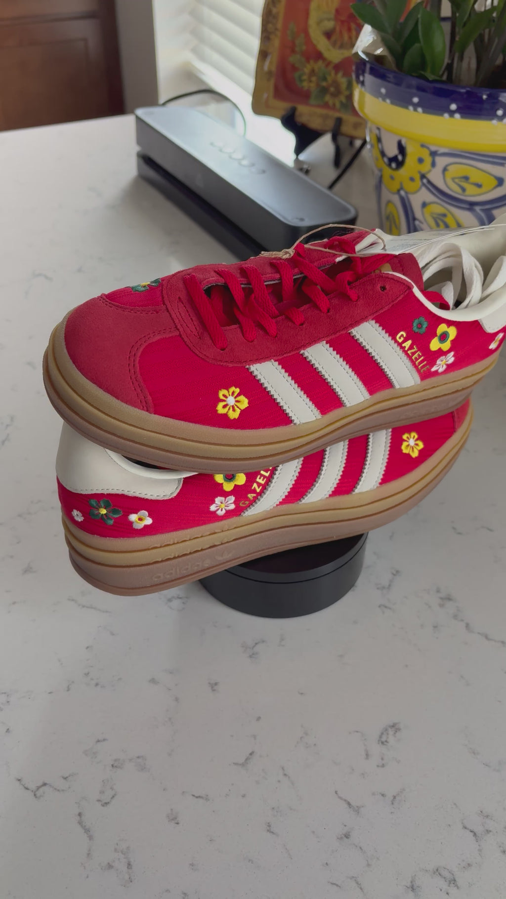 Adidas Gazelle Bold W "Red/Floral" — Women's Size 8.5
