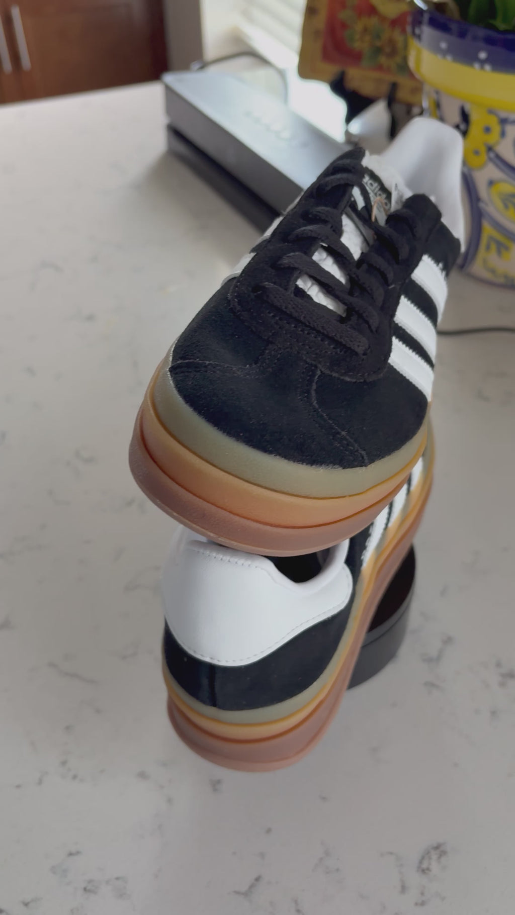 Adidas Gazelle Bold W "Black/White/Gum" — Women's Size 8